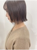 10代20代30代/アゴ下ライン外ハネボブ/ダブルカラー/グレージュ