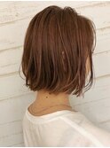 マロンベージュ/Aラインボブ/かきあげバング[上尾/上尾駅]