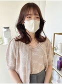 福井 大和田 韓国ヘア ピンクブラウン 顔まわりレイヤー