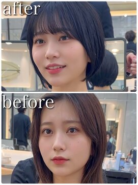 ロンドシエル 横浜(Lond ciel) 似合わせショートbefore・after【横浜モード、グレーベージュ】