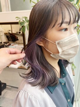 グーフィートーキョー 銀座(Goofy Tokyo) Goofy銀座/イヤリングカラー/紫/バイオレット/インナーカラー/mv