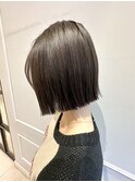(銀座) 切りっぱなしボブ 透明感グレージュ