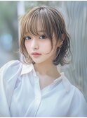 ☆イメチェンピンクベージュアンブレラカラー前髪クールショート