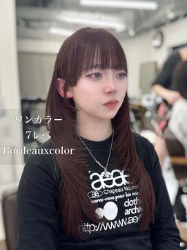 ハピネス 梅田茶屋町店(HAPPINESS) ブリーチなしダブルカラーボルドーカラー