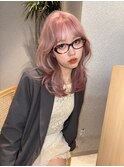 【KASUMI天神美容室】ホワイトピンク×ミディアムレイヤー
