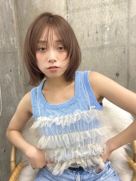 ガーデン 渋谷(GARDEN) ボブ　顔周り　レイヤー　似合わせ　ベージュ　透明感