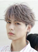 ハイトーンカラーフェザーパーマニュアンスパーマセンターパート