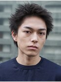 渋谷メンズスパイキーショート緩めピンツイストスパイラルパーマ