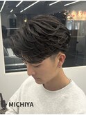 フェザーパーマ/センターパート/毛流れパーマ/ニュアンスパーマ