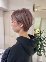 ピークス 渋谷店(Peaks) ミルクティーベージュ/レイヤーボブ/韓国巻き/顔周りカット