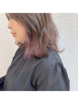 マイ ヘア デザイン 岡崎(MY hair design) 薄いPINKチラ見えカラー
