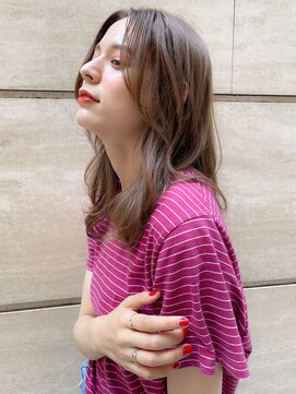 マイラ 銀座(myla) 田村】マロンベージュ/かきあげロング/涼しげヘア20代30代/韓国