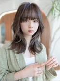 20代30代大人かわいい/グレージュカラー/ミディアムレイヤー
