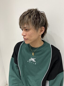 ネイロ 錦糸町(NeiRo) ハイライトマッシュパーマウルフアッシュブラックmen'shair