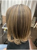 逆エアタッチ金髪残し