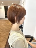丸みショート+オレンジベージュ