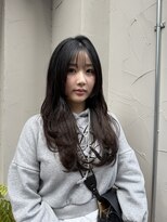 スタン 渋谷(Stam)&nbsp;ワインレッドハイトーンウルフレイヤーロングブリーチカラー渋谷