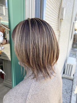 ラフリー(Laugh&ly) 白髪染めハイライト◎くびれレイヤーstyle