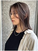 ブリーチなしダブルカラーピンクベージュミディアムボブ20代30代
