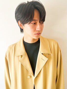 ファルベ(Farbe) スパイキーショートブルーブラックフェザーパーマサーフカール