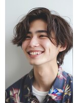 メンズ ルシードスタイル アウラ 松戸市五香(LUCIDO STYLE Aura)&nbsp;ミディアムメンズ【五香#メンズカット#＜理容室＞#ブリーチ#眉毛