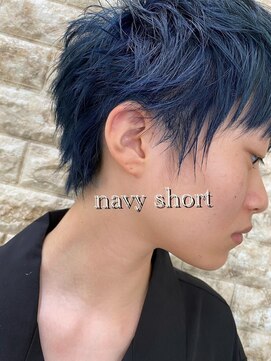 リンイチマルサン(Lin.103) ネイビー×スパイキーショート