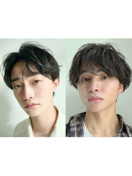 【当日予約◎】トレンドヘアやビジネスマンの方にメンズパーマが大好評★眉カット◎