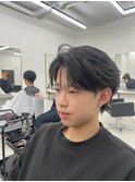 ダウンパーマ センターパート フェザーショート