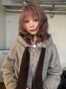 ノラ シンディ(NORA CYNDY) ピンクベージュ ワンブリーチ ケアブリーチ ミルクティーピンク