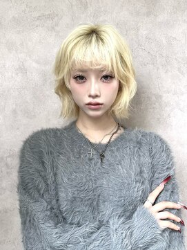 メゾンドイギー(MAISON de IGGY) くびれレイヤー/ボブ/ハッシュカット/ハイトーンブリーチ