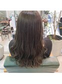 アッシュグレージュ×セミロング