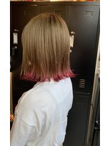 サロンパルヨン ヘアーアンドネイル(SALON paljon Hair&Nail) 切りっぱなしボブ×裾カラー×ミルクティーベージュ