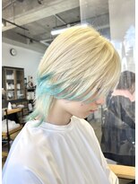 メゾンイロ(Maison I.R.O+)&nbsp;エンドカラーミントブルー×ブロンド