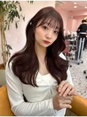 韓国ヘア/顔まわりカット/くびれヘア/前髪あり