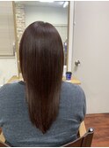 髪質改善トリートメント×カラー　レッドピンク系