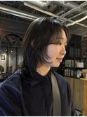 顔まわりカット×ミディアムレイヤー