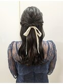 ハーフアップお呼ばれ×波巻き
