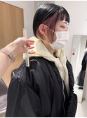 "久保田"縮毛矯正ストレートミニボブインナーカラー