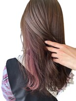 ヘアーズファイン(hair's fine)&nbsp;インナーカラーピンク◎くすみベージュデザインカラー