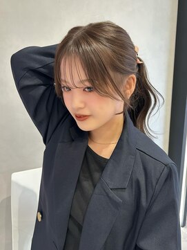 リアン バイ キートス(Lien by kiitos) くすみベージュ/ブリーチなし/顔まわりカット/透明感カラー