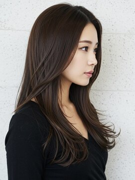 ハナレ(hanare) グラマラスロング/かきあげバング/ワンカール/ココアブラウン