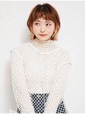 ミディアムヘア/ショコラベージュ/ボブルフ/新宿駅