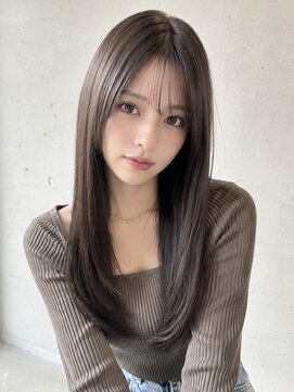 ノア 三宮店(NOA) 【NOA】韓国風艶髪ロング×顔まわりレイヤー暗髪20代30代