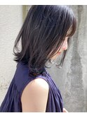 地毛風アッシュカラー×ミディアムレイヤー