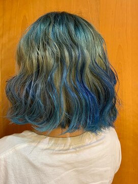 六本木美容室 西麻布店 グラデーションカラー◎ブルー
