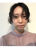 センターパートナチュラルパーマ
