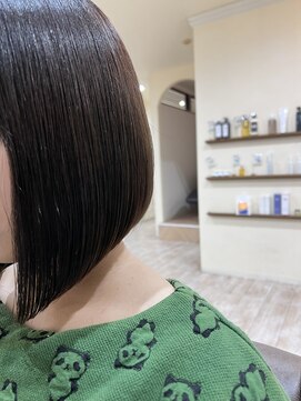 ラボヌールヘアーノーブル 新越谷店(La Bonheur hair noble) 前下がりボブ/髪質改善/ラベンダーアッシュ