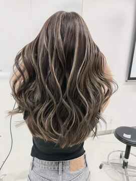 ヘアーズベリー 松原店(hairs BERRY) ★BERRYインナーハイライトシフォンベージュカールセミディ美髪