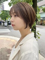 大人ショートボブアッシュベージュ水素カラー銀座