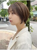 大人ショートボブアッシュベージュ水素カラー銀座
